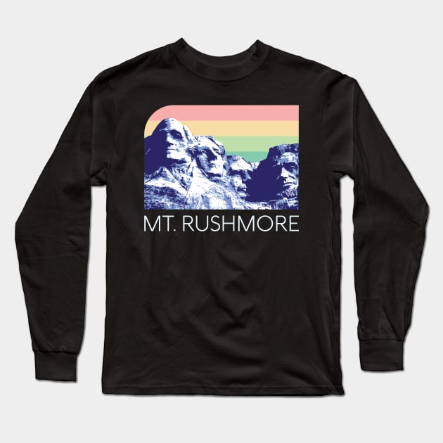 Mount Rushmore Shirt Black Hills South Dakota Retro National Park USA President Monument Long Sleeve T-Shirt by Shirtsurf